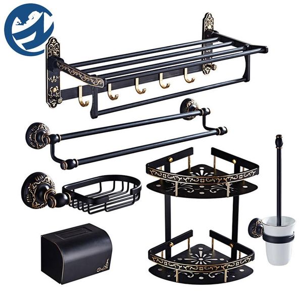 

brass black golden towel rack bathroom bar rail hardware toilet paper holder hook brush hooks racks
