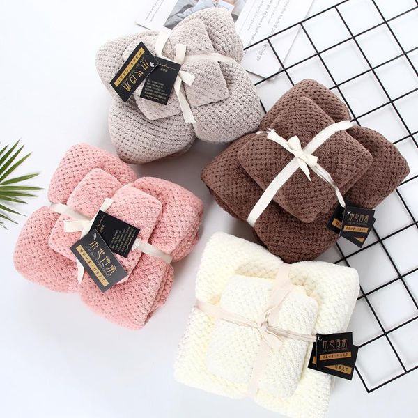 

towel coral velvet waffle set absorbent thick bathroom gift