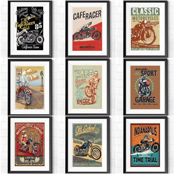 

paintings vintage poster classic motorcycle canvas painting nordic wall art print quote picture for living room on the club home deco