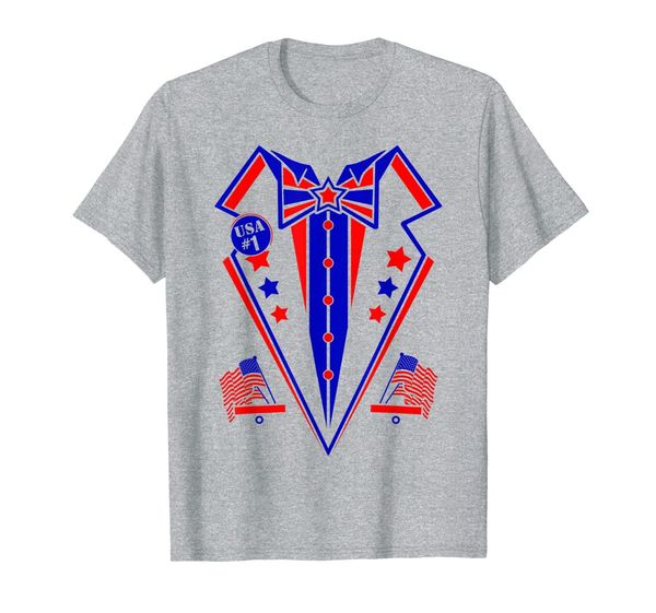 

red white and blue usa america tuxedo tux t-shirt, White;black