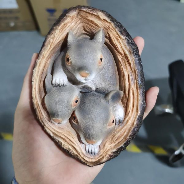 

garden decorations decoration outdoor squirrels out the tree hole statue hugger yard art polyresin accessories tuin decoratie