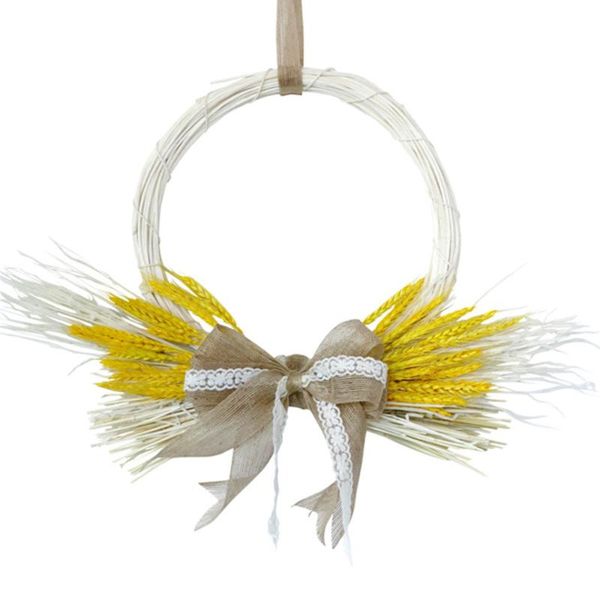 

decorative flowers & wreaths home door decoration ear wheat wreath fall harvest holiday ornament garland window wall hanging pendant party s
