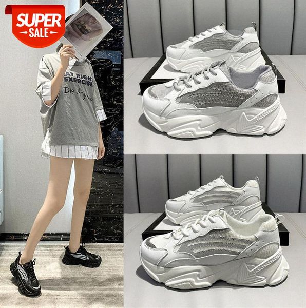 

round head breathable mesh cloth ins tide, small wild feet, thick bottom net red black old shoes women #aj1u