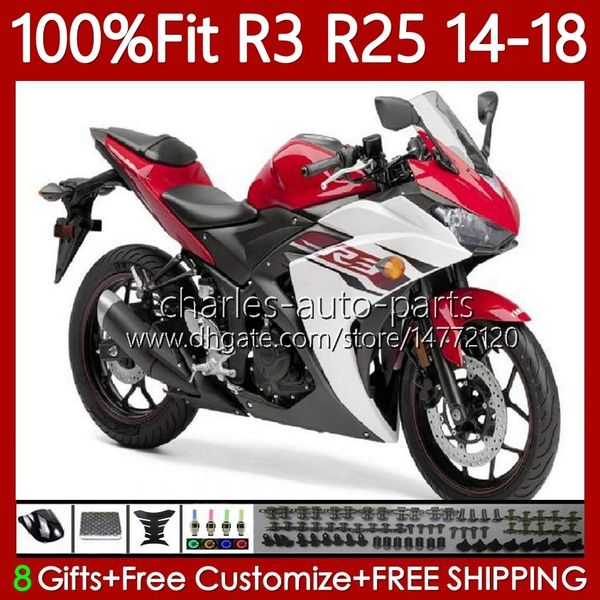 Kit de fadas de injeção para yamaha yzfr3 yzf-r25 yzfr25 2014-2018 102no.73 yzf r3 r25 yzf-r3