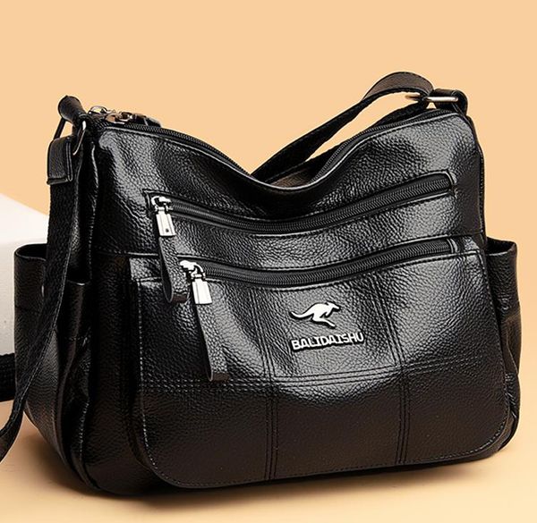 

evening bags multi-pocket leather shoulder crossbody for women 2021 luxury handbags designer black purses lady cross body bag