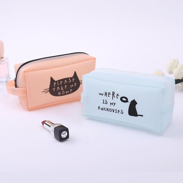 

women travel cosmetic bag pu multifunction cat pattern makeup bags waterproof portable toiletries organizer make up cases &