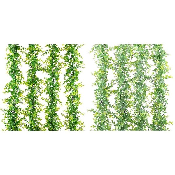 

pack faux eucalyptus garland, fake greenery garland for wedding backdrop arch wall decor, 6ft/pcs decorative flowers & wreaths