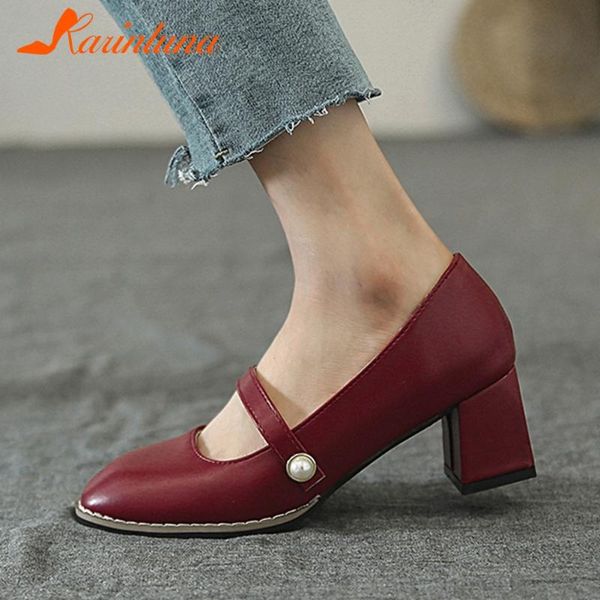 

dress shoes 2021 drop square toe mary janes thick heels vintage sweet girls pumps leisure fashion, Black