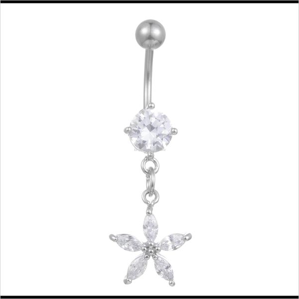 

& bell drop delivery 2021 g0020 nice style button ring retail selling navel rings body piercing jewelry dangle accessories fashion charm sbu, Silver