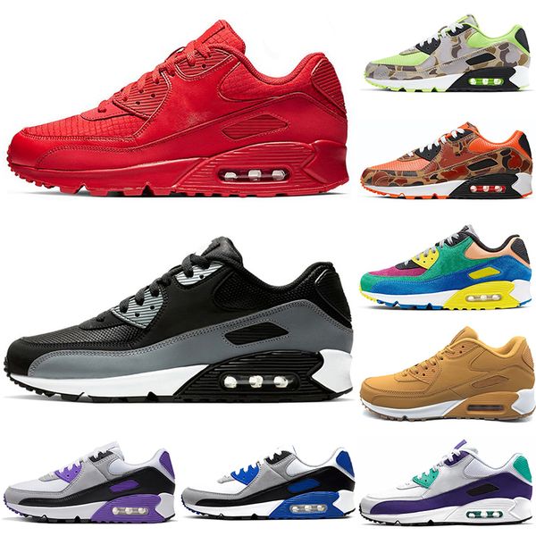 

fashion original 90 running shoes triple white black red unc hyper royal yellow camo orange cool grey supernova outdoor sports trainers snea