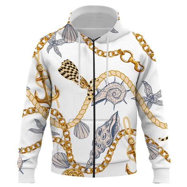 

men's hoodies & sweatshirts men clothes 2021autumn white sweatshirt zipper 3d printing luxury gold chain women harajuku casual funny ki, Black