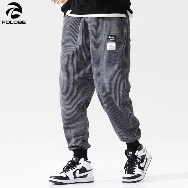 

autumn fashion corduroy pants men sportswear elastic trousers jogger sportspants clothing loose harem men's, Black