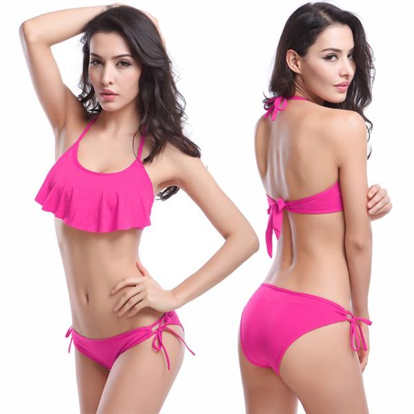 

bikinis set victoria style 2021 charming deisgn very flounced adjustable halters removable push up