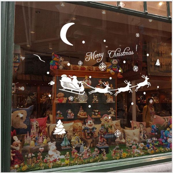 

wall stickers 1pcs 18*60cm christmas cute window /wall sticker removable decorations glass background diy poster
