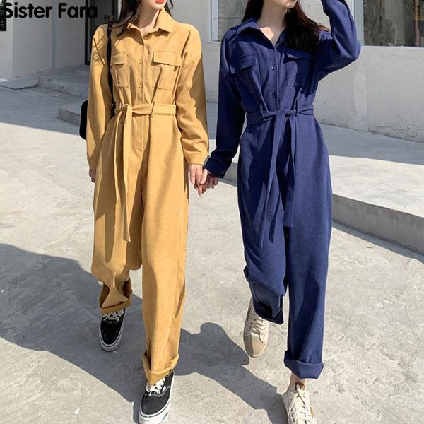 

women's jumpsuits & rompers sister fara 2021 spring playsuit women autumn high waist wide leg ankle-length pants female cargo, Black;white