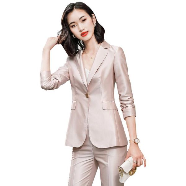 

women's two piece pants yellow black blue pink wine champagne 2 set pant suit women female oversize 4xl 5xl formal jacket and trousers, White