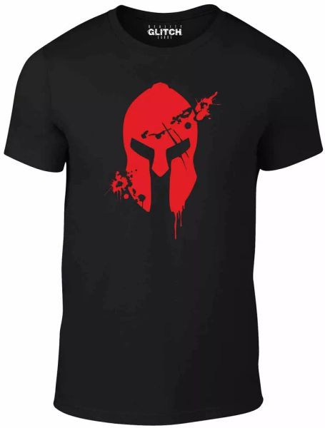 

bloodied spartan helmet men's t-shirt - gift rome dvd series empire conan fun, White;black