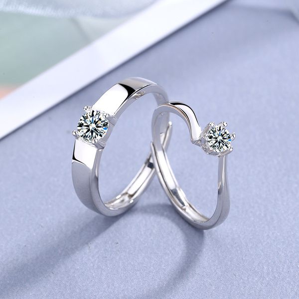 

couple a pair of s925 sterling silver live ring for men and women