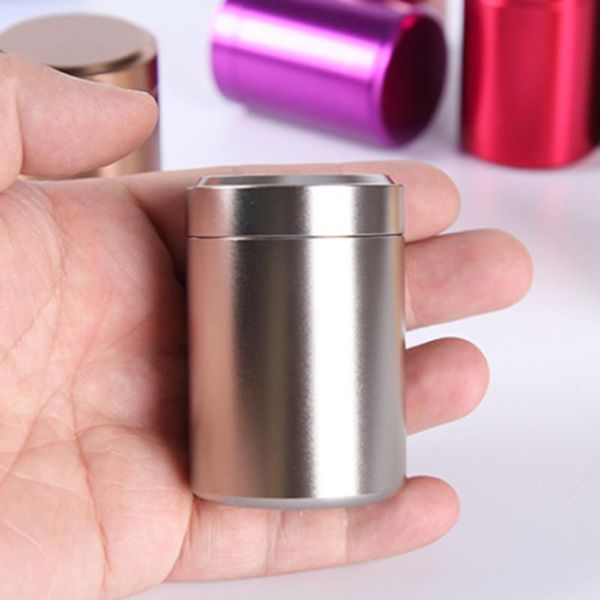 

storage bottles & jars airtight smell proof tea container aluminum grain stash jar random colors kitchen fridge organizer and box