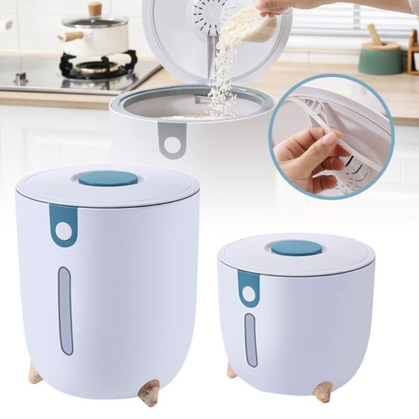 

storage bottles & jars 10kg rice container sealed waterproof insect-proof grain organizer with lid transparent window household food