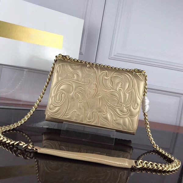 

stylish high-quality totes leather ladies handbag chain dress small square 25-18-6.5 cm