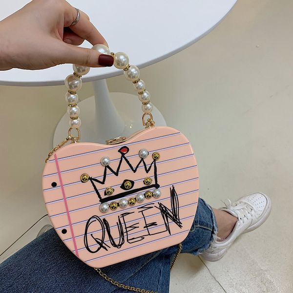 

korean shoulder bag small chain 2021 style new female portable messenger box pearl summer acrylic dopqq