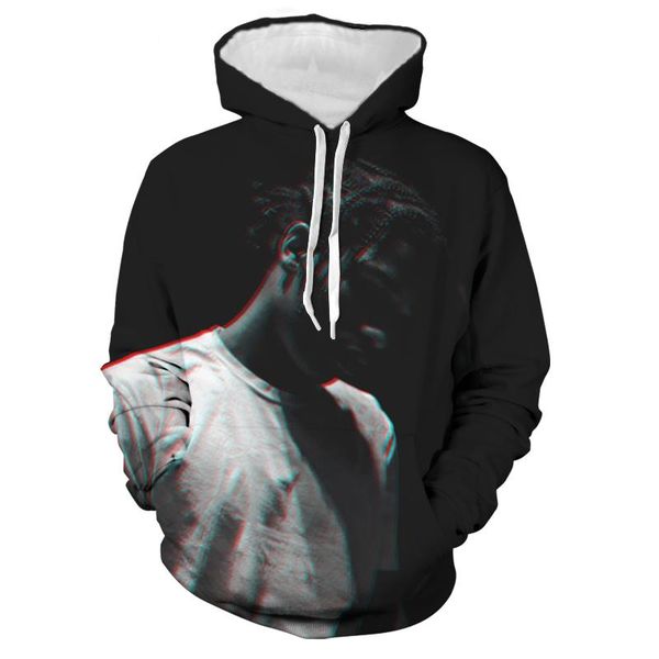 

men's hoodies & sweatshirts 2021 spring and autumn rapper 3d printed hooded sweatshirt men women casual hip-hop hoodie clothes, Black