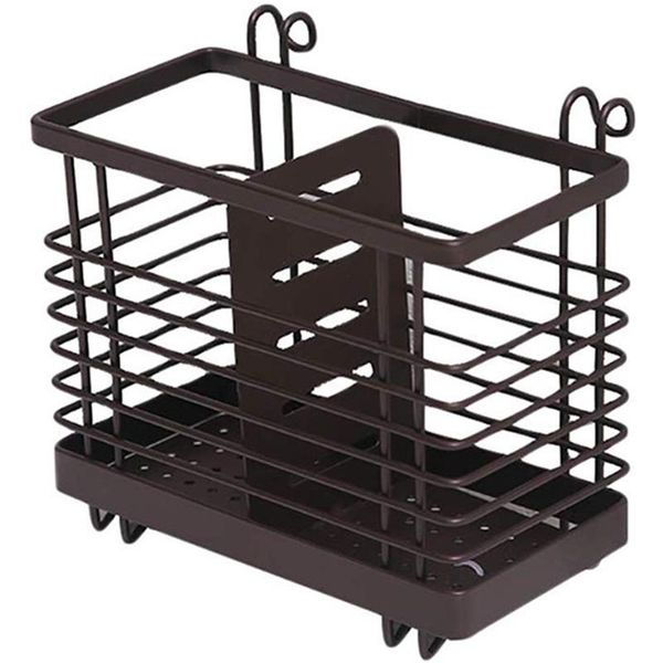 

storage bottles & jars metal flatware caddy utensil holder silverware cutlery organizer 2 slots with hook hanger