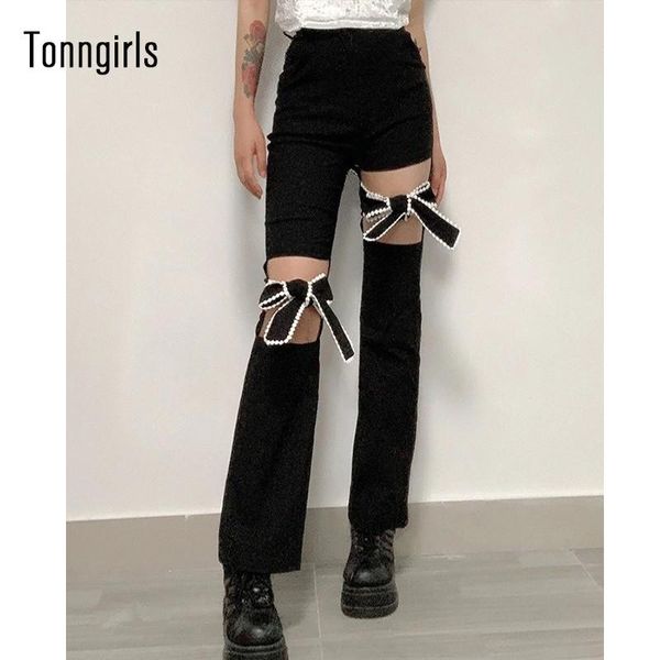 

women's pants & capris tonngirls wide leg trousers high waist autumnwomen y2k vintage casual black flare pantstrousers streetwear 2021, Black;white