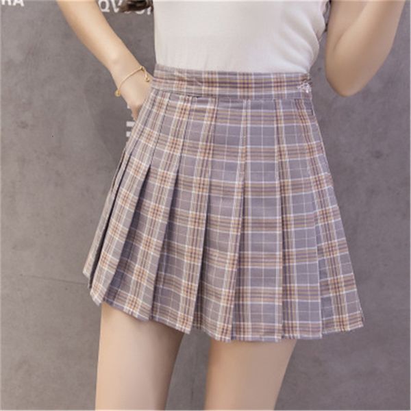 

skirts plaid skirt women autumn high waist a-line winter vintage casual lattice mini black short pleated lady warm gray y2k aff3
