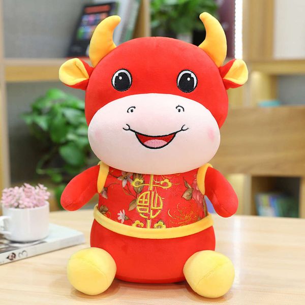 

year of the ox mascot doll calf plush toys chinese zodiac dolls year party gifts, Blue