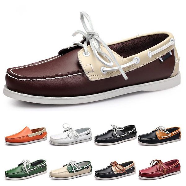 

fashion mens casual shoes type21 leather british style black white brown green yellow red outdoor comfortable breathable chaussures zapatos
