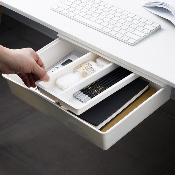 

storage bottles & jars under drawer box hidden table paste plastic kitchen holder desk organizer memo pen stationery