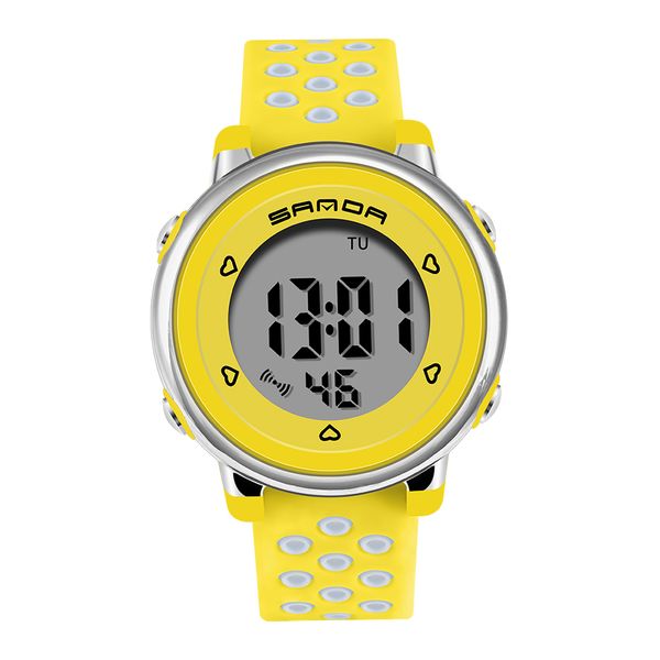 

casual elegant ladies watches sanda 2008 cool and cute child movement plastic digital designer watch 5atm alarm clock colorful luminous satc, Slivery;brown