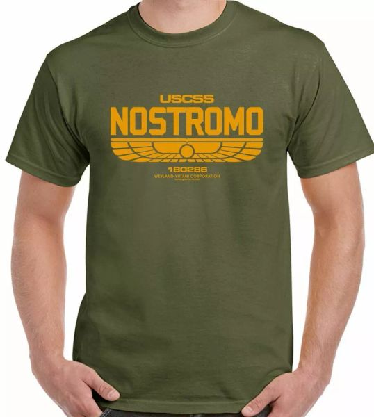 

nostromo t-shirt aliens movie retro alien science fiction film man, White;black
