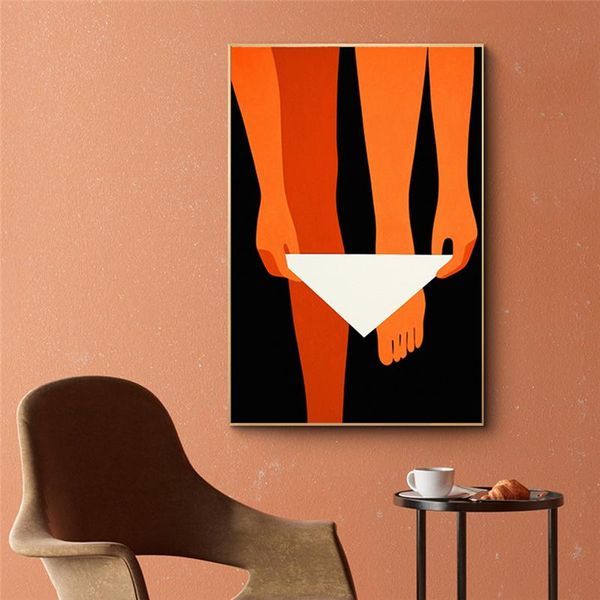 

paintings abstract woman briefs poster modern fashion minimalism canvas painting trendy wall art pictures for girl bedroom home decor
