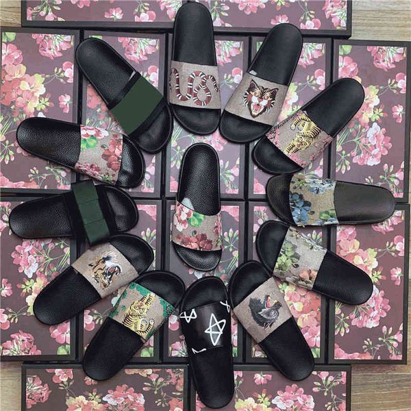 

men quality classical pltfrom slides women sandals shoes slippers pearl snake print slide 2021 fashion summer wide flat lady y, Black