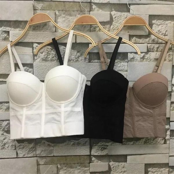 

bustiers & corsets hjwsfdcai fashion mesh push up corset women bra cropped ladies club party underwear plus size white, Black;white