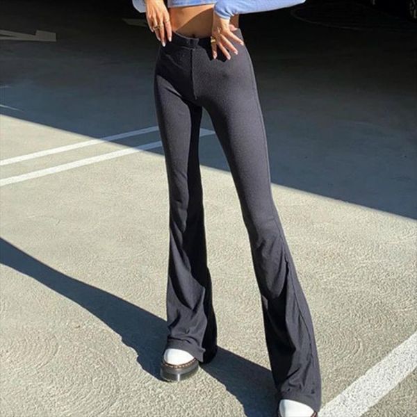 

fashion stylish slimming summer womens pant high waist bell bottoms clothing female casual flared long trousers s  l, Black;white