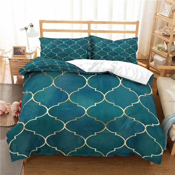 

home textile luxury 3d shell print 2/3pcs comfortable duvet cover pillowcase bedding sets  and king eu/us/au size