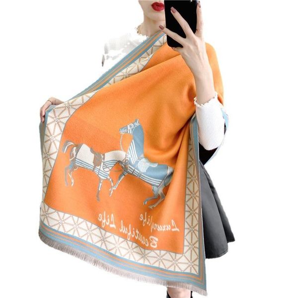 

scarves fashion autumn and winter outside warm thick long cashmere scarf shawl, Blue;gray