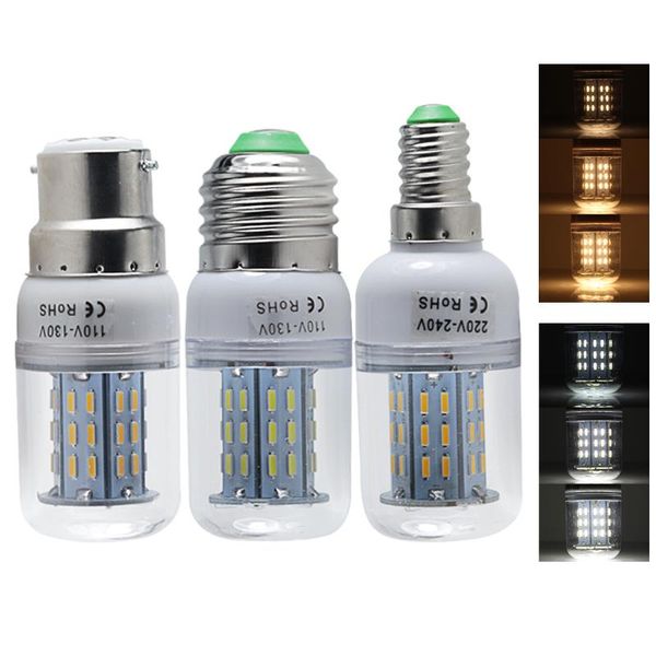 

bulbs ampoule e27 e14 b22 led bulb dimmer lighting 110v 220v corn spotlight candle dimming 5w smd 4014 45 leds replace halogen lamp