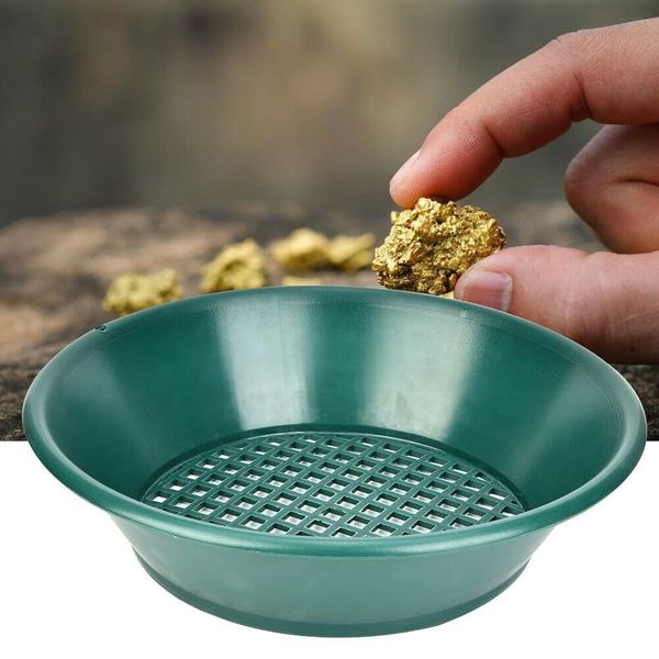 

1pc green gold pan sifting classifier mesh screen mining sifter metal detecting tool panning mayitr pot trays planters & pots