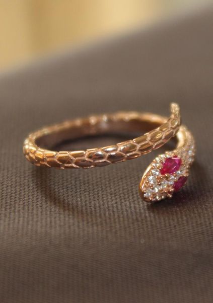 

cluster rings modern jewels design 925 sterling rose snake silver ring, Golden;silver