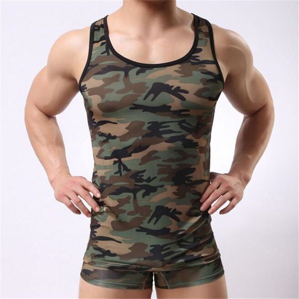 

men' camouflage army tank undershirt,men vest, White;black