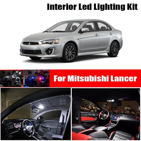 

8x canbus error led interior light kit package for 2002-2021 mitsubishi lancer 7 8 car accessories map dome trunk license emergency lig