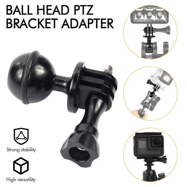 

diameter ball mount cnc alloy tripod head adapter with 3/8 '' screw hole compatible for and other action cameras heads