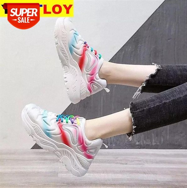 

2020 new white women sneakers fashion platform casual shoes woman 36-42 #up95
