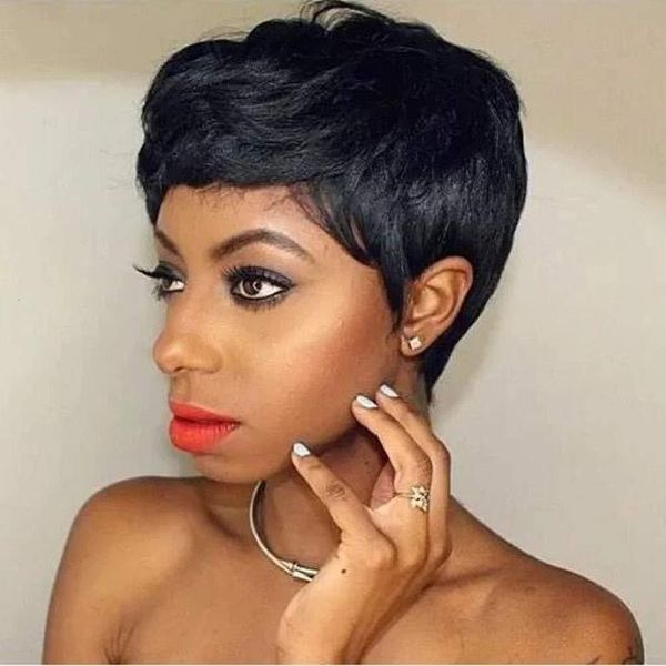

human hair lace wigs fluffy natural short curls fashion brazilian tousle 150% density factory wholesale, Black;brown