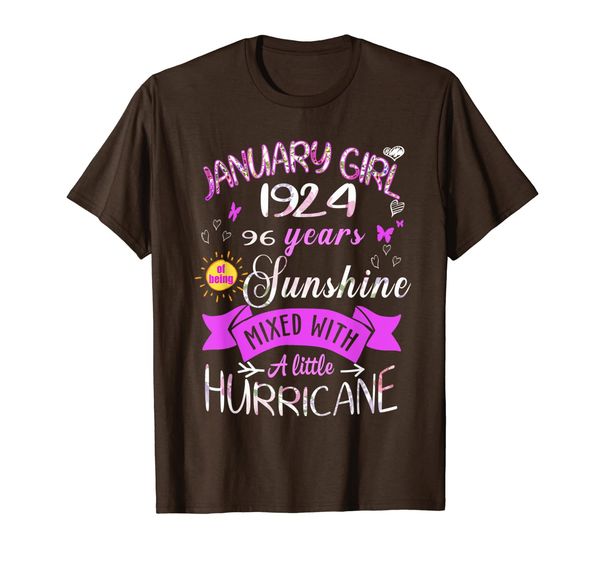 

january 1924 birthday gifts floral tee for teens girls t-shirt, White;black